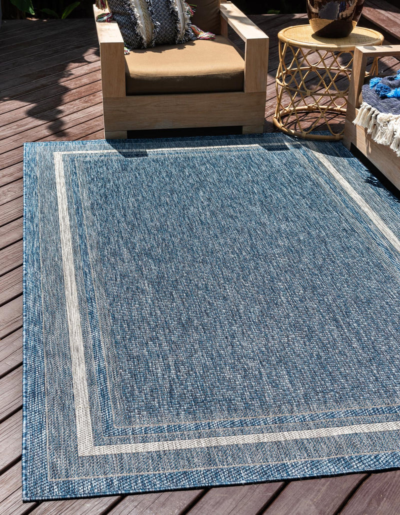 Patio Perimeter Collection Area Rug - Veranda (Blue) Rectangle Blue lifestyle 0