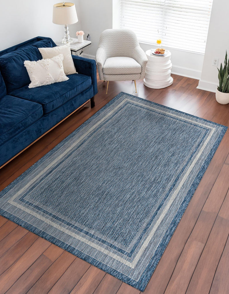 Patio Perimeter Collection Area Rug - Veranda (Blue) Rectangle Blue lifestyle 3