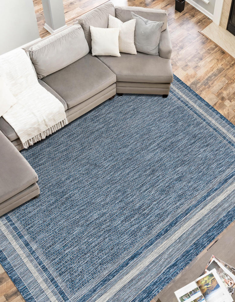 Patio Perimeter Collection Area Rug - Veranda (Blue) Rectangle Blue lifestyle 7