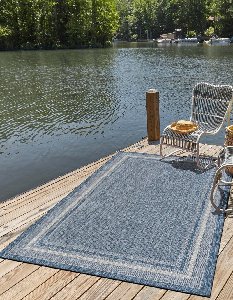 Patio Perimeter Collection Area Rug - Veranda (Blue) Rectangle Blue lifestyle 15
