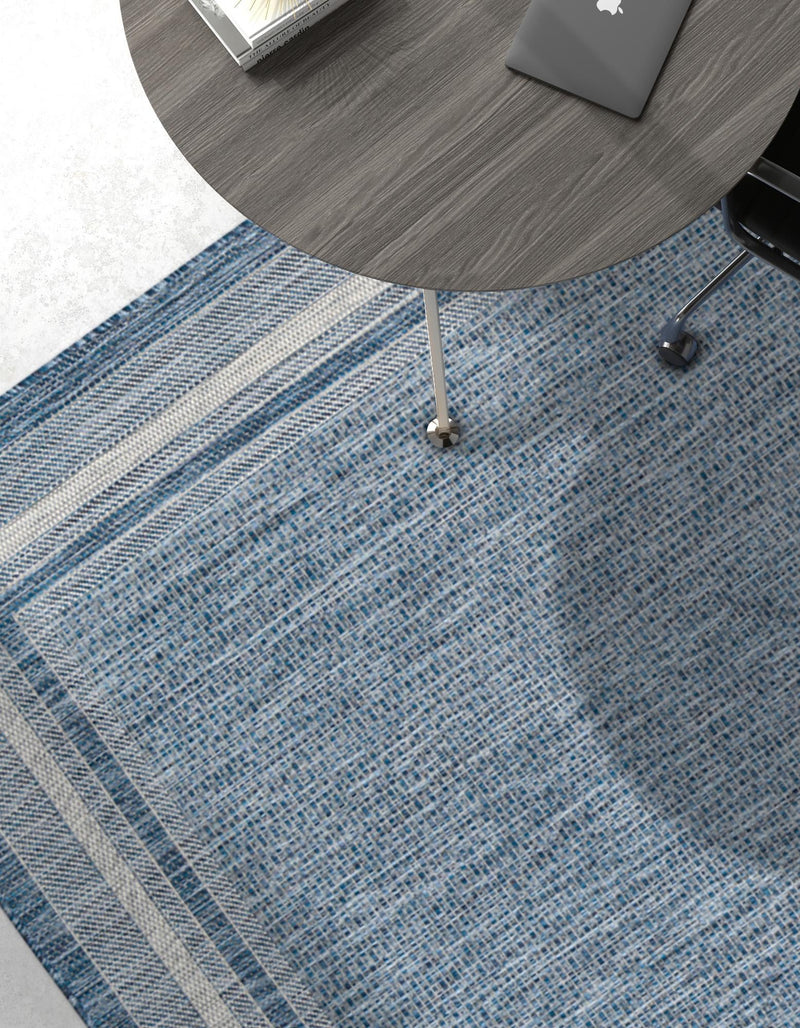 Patio Perimeter Collection Area Rug - Veranda (Blue) Rectangle Blue lifestyle 18