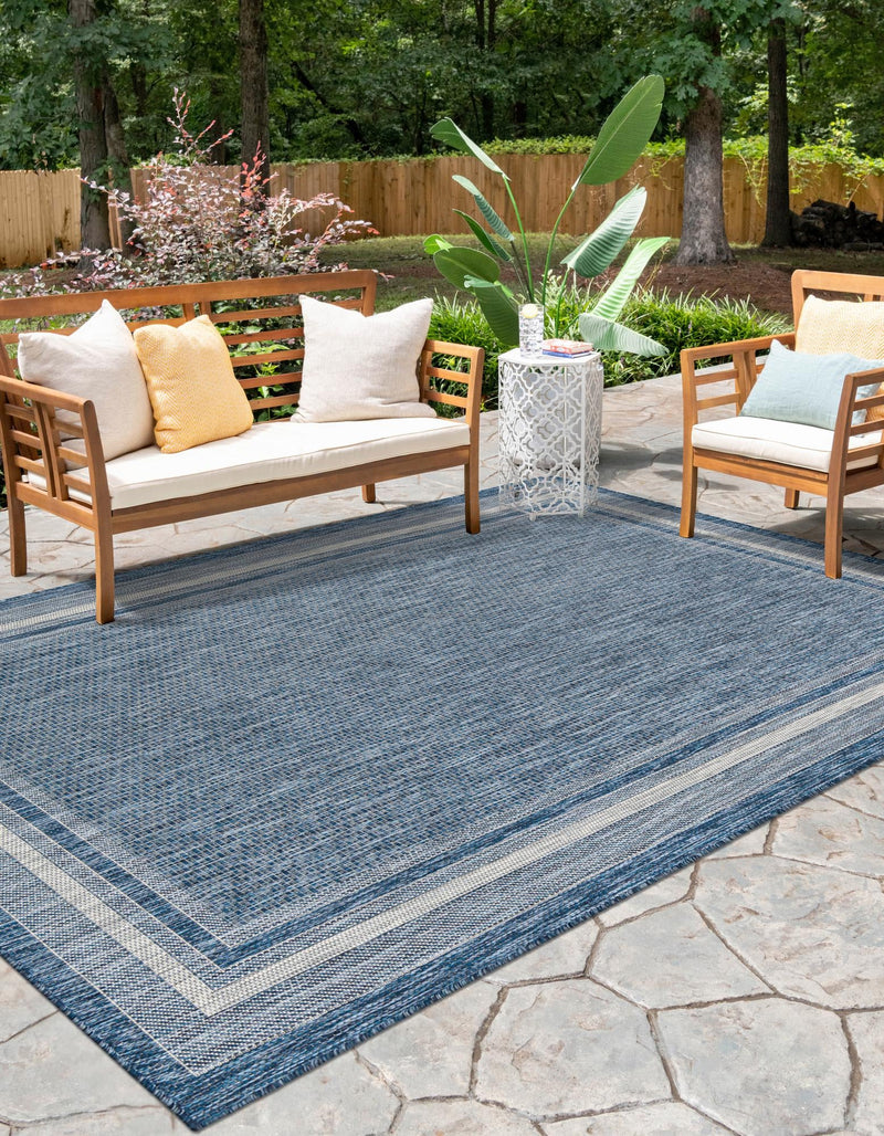 Patio Perimeter Collection Area Rug - Veranda (Blue) Rectangle Blue lifestyle 21