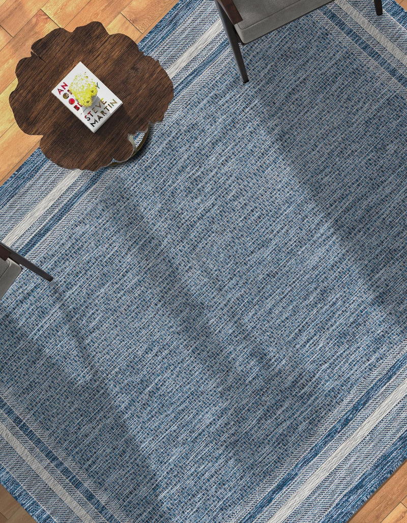 Patio Perimeter Collection Area Rug - Veranda (Blue) Rectangle Blue lifestyle 24