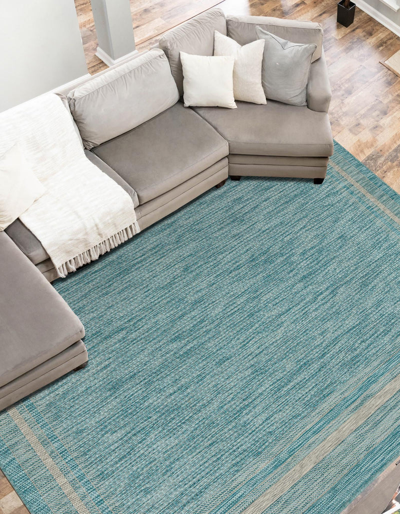 Patio Perimeter Collection Area Rug - Veranda (Aquamarine) Rectangle Aquamarine lifestyle 8