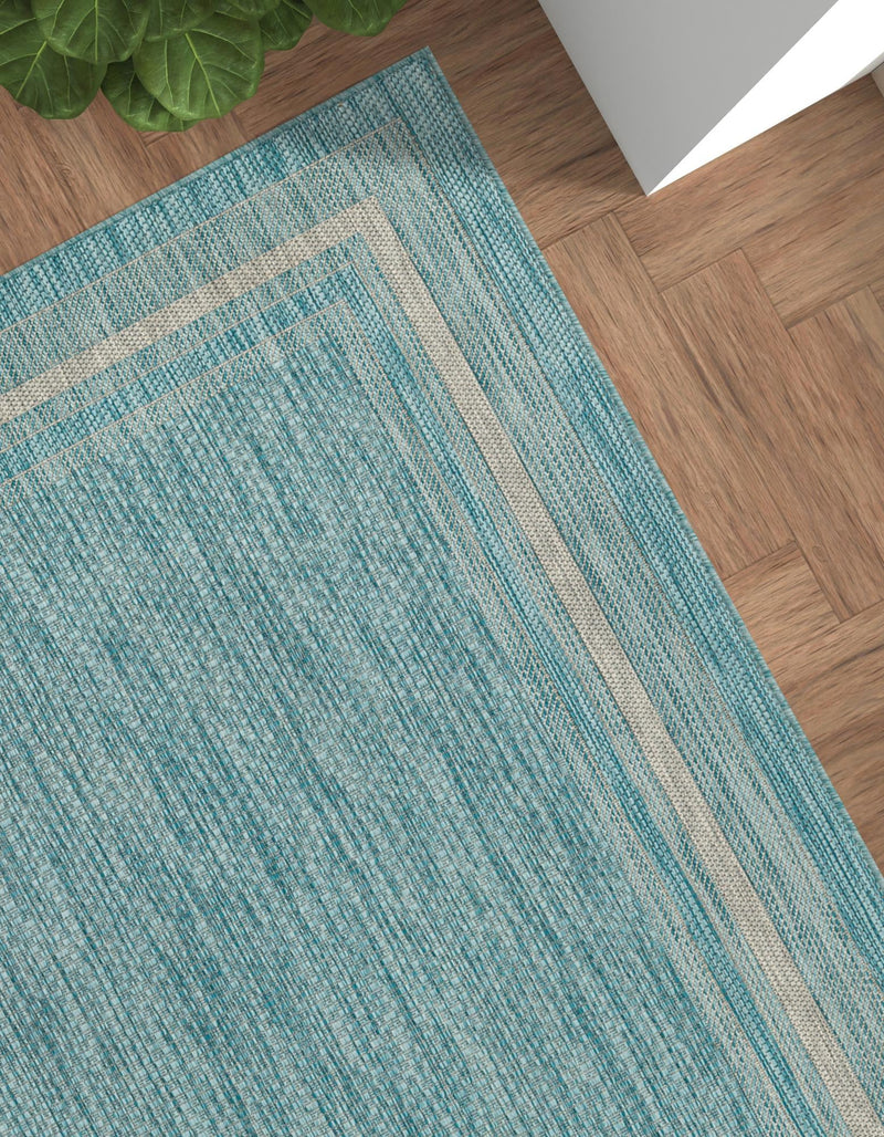Patio Perimeter Collection Area Rug - Veranda (Aquamarine) Rectangle Aquamarine lifestyle 10