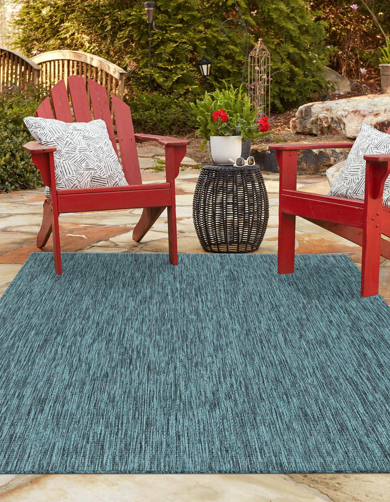 Patio Perfection Collection Area Rug - Veranda (Teal) Rectangle Teal lifestyle 7