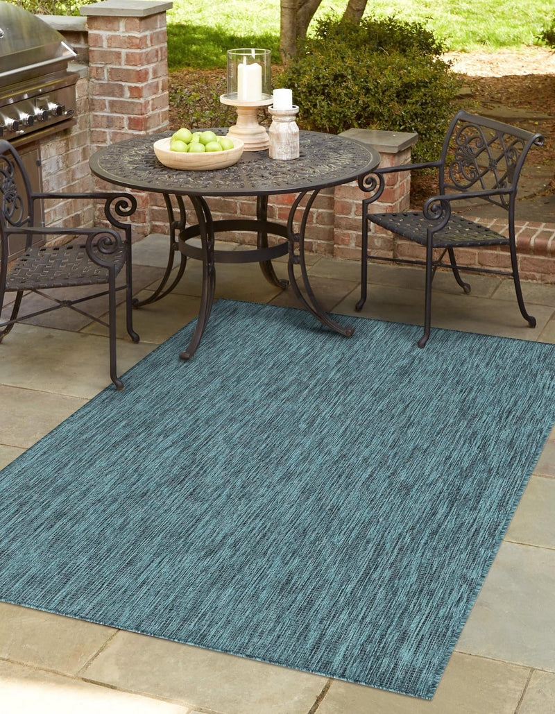 Patio Perfection Collection Area Rug - Veranda (Teal) Rectangle Teal lifestyle 11