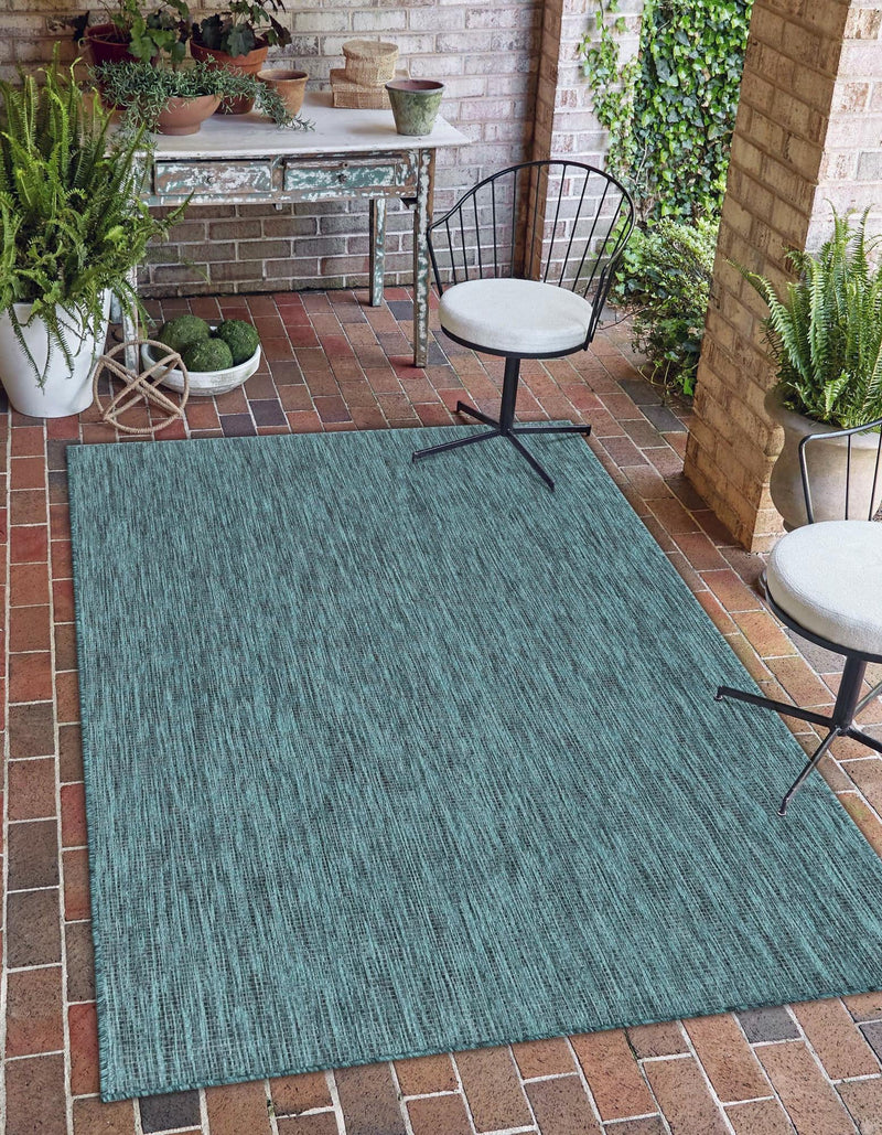 Patio Perfection Collection Area Rug - Veranda (Teal) Rectangle Teal lifestyle 15