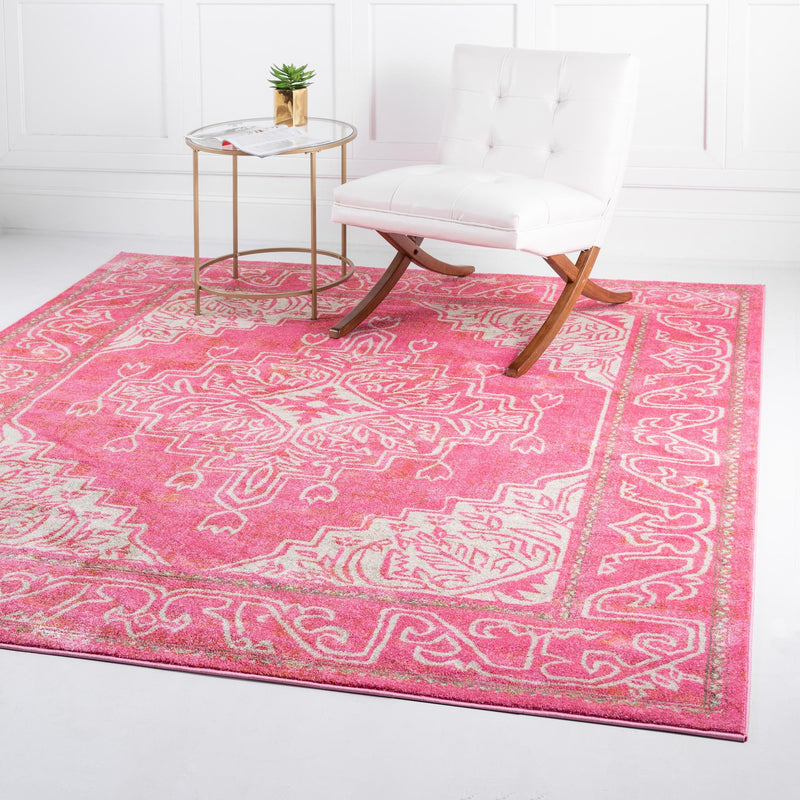 Serenade Oasis Collection Area Rug - Utopia Square Pink lifestyle 43
