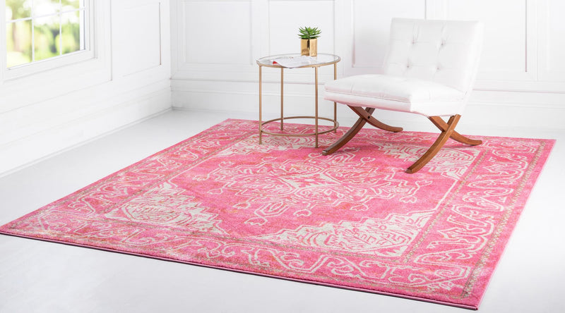 Serenade Oasis Collection Area Rug - Utopia Square Pink lifestyle 55