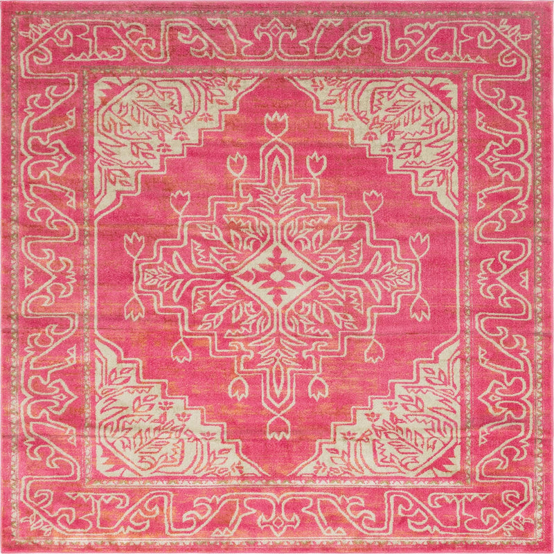 Serenade Oasis Collection Area Rug - Utopia Square Pink lifestyle 35