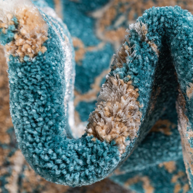 Serenade Oasis Collection Area Rug - Serenity Square Teal lifestyle 26