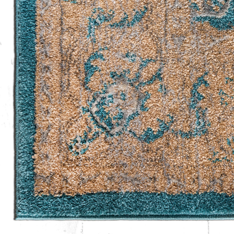 Serenade Oasis Collection Area Rug - Serenity Square Teal lifestyle 28