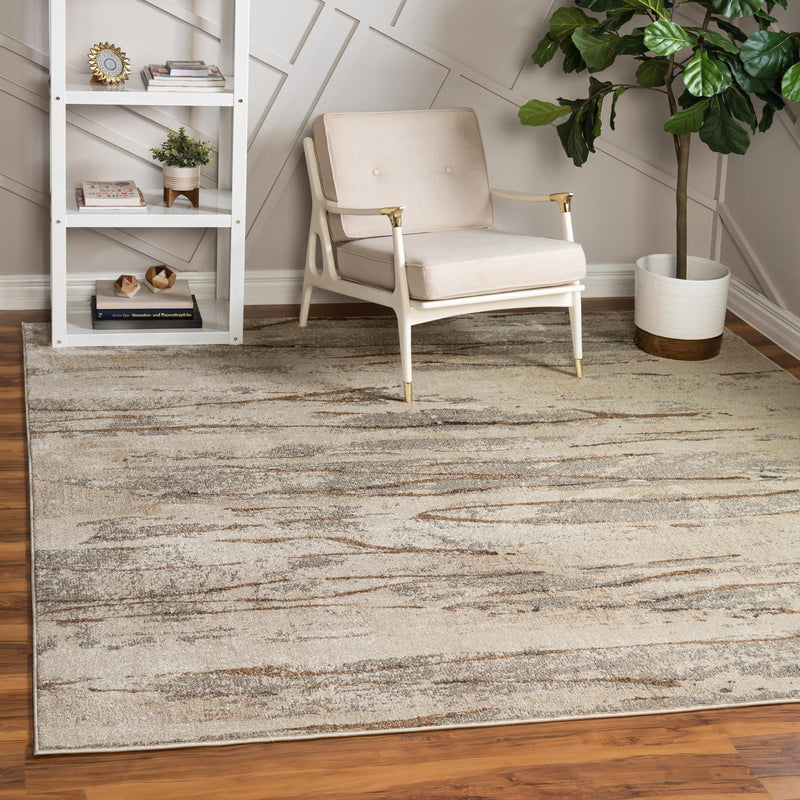 Serenade Oasis Collection Area Rug - Nirvana Square Beige lifestyle 17