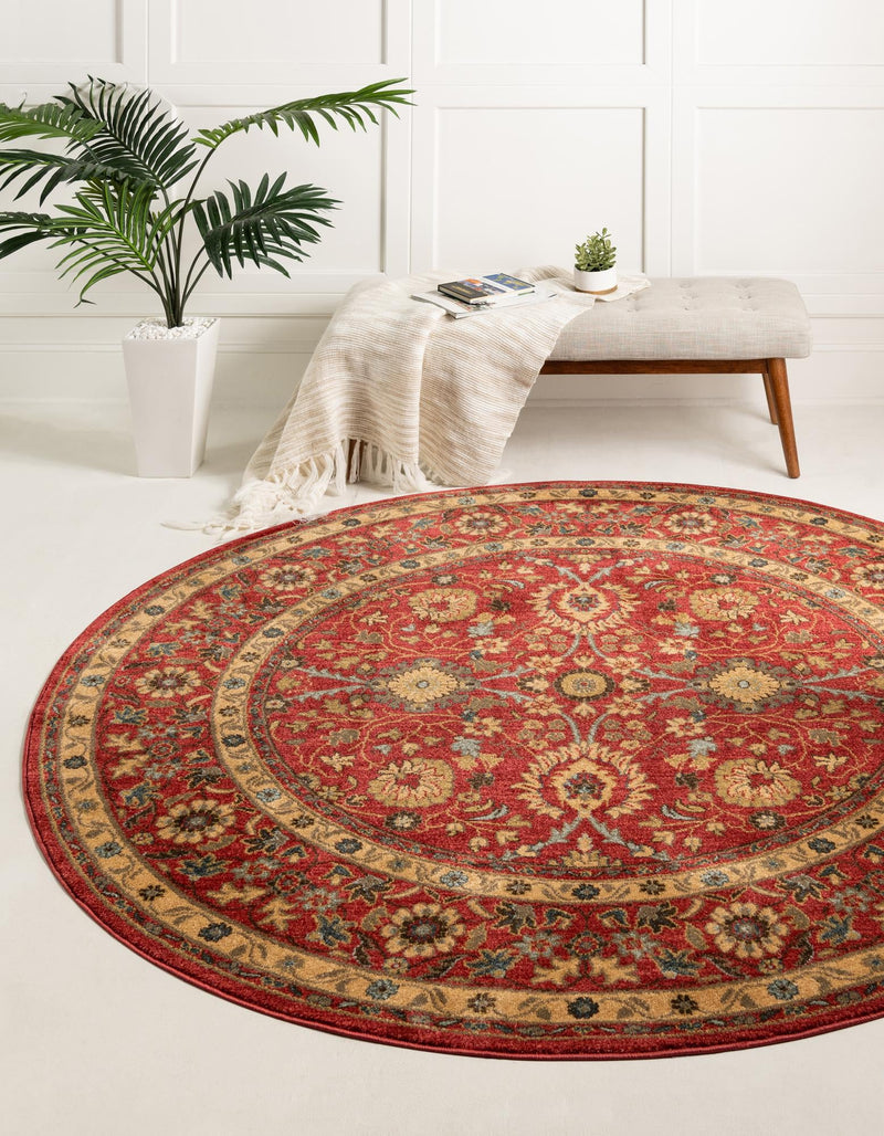 Chelsea Elegance Collection Area Rug - Osterley Round Red lifestyle 56
