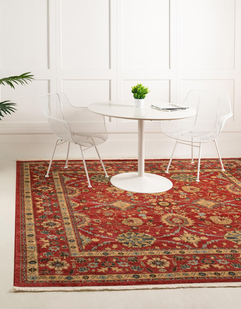 Chelsea Elegance Collection Area Rug - Osterley Square Red lifestyle 52