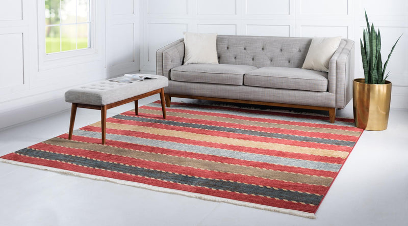 Zagros Oasis Collection Area Rug - Behbahan Square Multi lifestyle 38