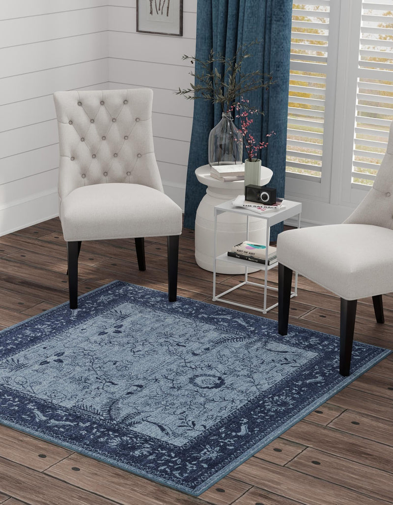 Horizon Collection Area Rug - Apex (Blue) Square Blue lifestyle 22