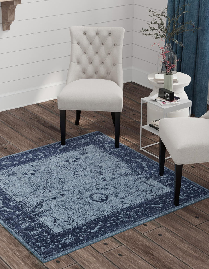 Horizon Collection Area Rug - Apex (Blue) Square Blue lifestyle 26