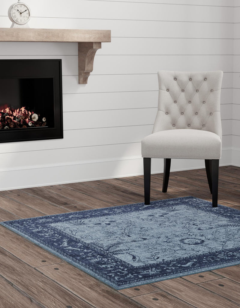 Horizon Collection Area Rug - Apex (Blue) Square Blue lifestyle 30