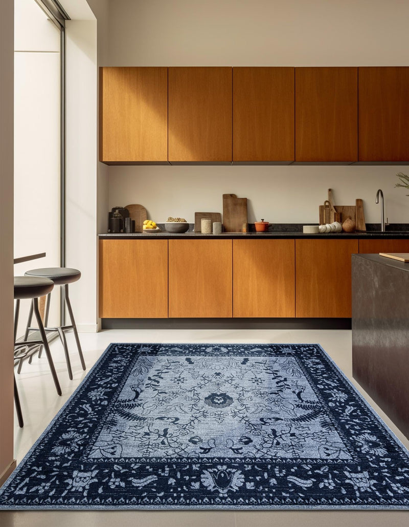Horizon Collection Area Rug - Apex (Blue) Square Blue lifestyle 40