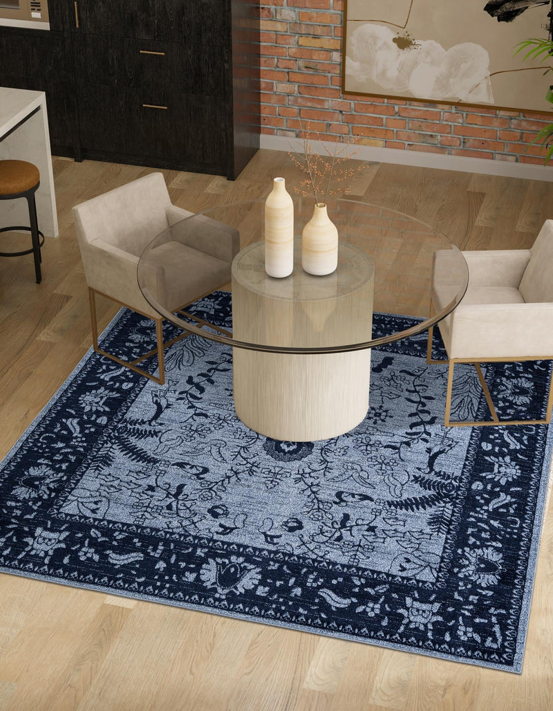 Horizon Collection Area Rug - Apex (Blue) Square Blue lifestyle 47