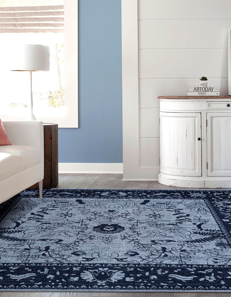Horizon Collection Area Rug - Apex (Blue) Square Blue lifestyle 51