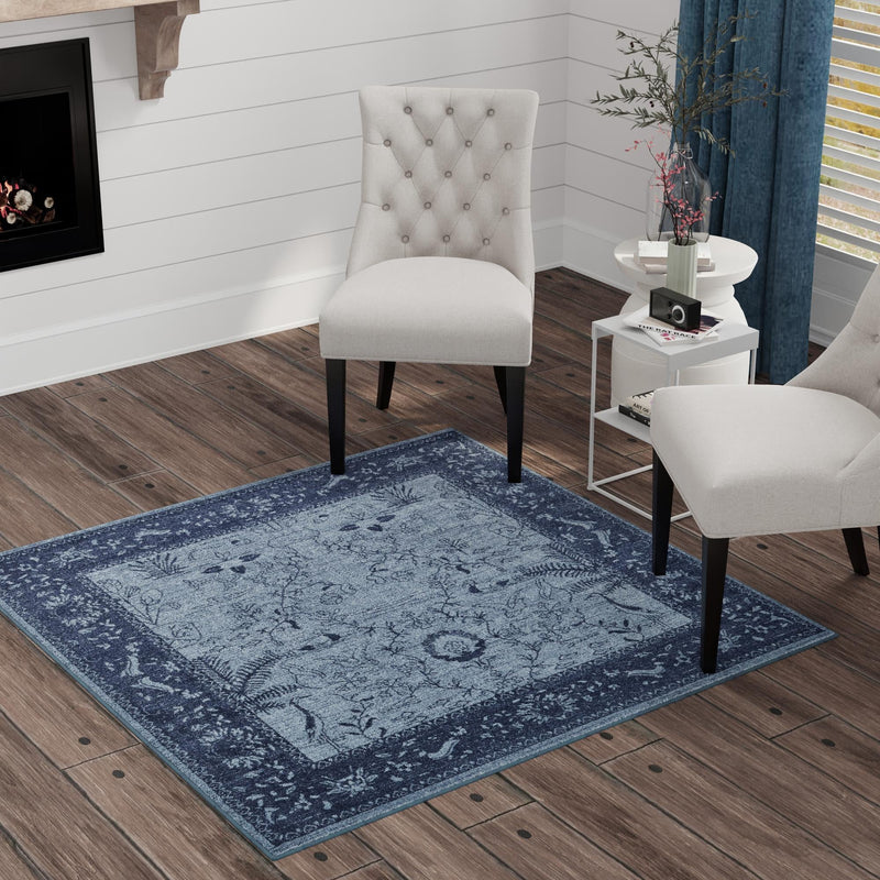 Horizon Collection Area Rug - Apex (Blue) Square Blue lifestyle 72