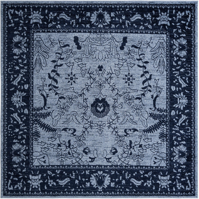 Horizon Collection Area Rug - Apex (Blue) Square Blue lifestyle 18