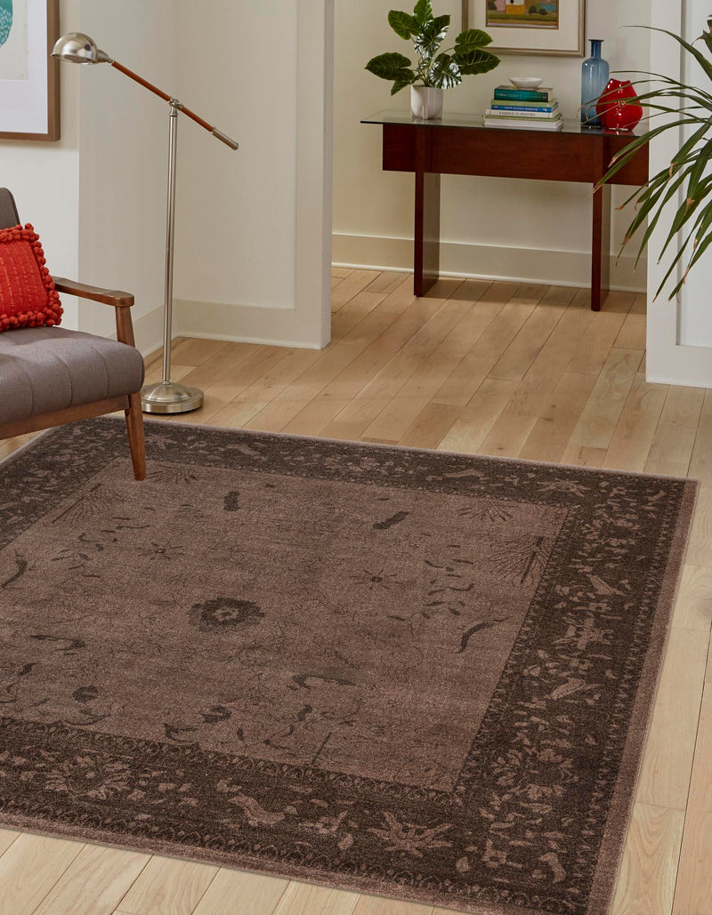 Horizon Collection Area Rug - Apex (Brown) Square Brown lifestyle 24