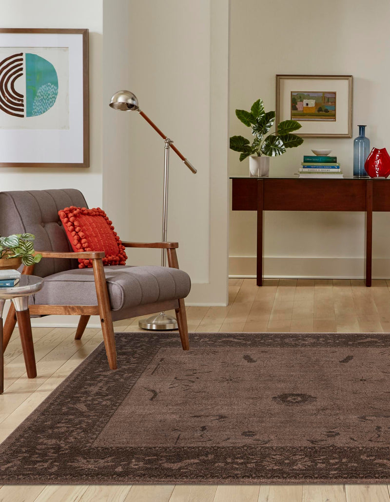 Horizon Collection Area Rug - Apex (Brown) Square Brown lifestyle 30