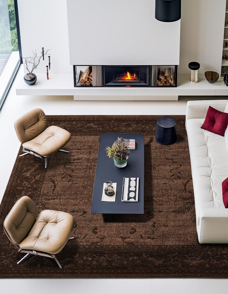 Horizon Collection Area Rug - Apex (Brown) Square Brown lifestyle 34