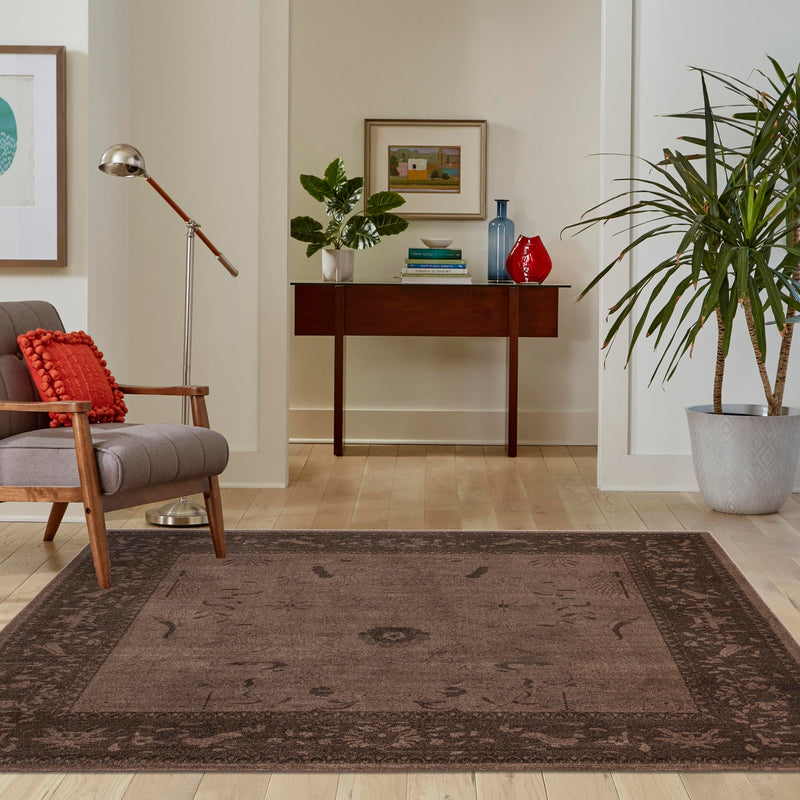 Horizon Collection Area Rug - Apex (Brown) Square Brown lifestyle 78