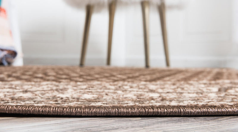 Soho Elegance Collection Area Rug - Mercer (Brown) Round Brown lifestyle 22
