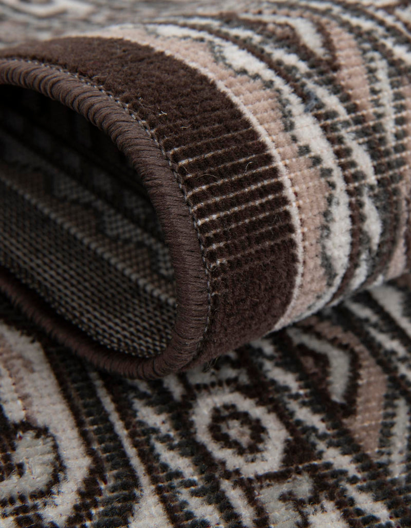 Soho Elegance Collection Area Rug - Mercer (Brown) Round Brown lifestyle 29