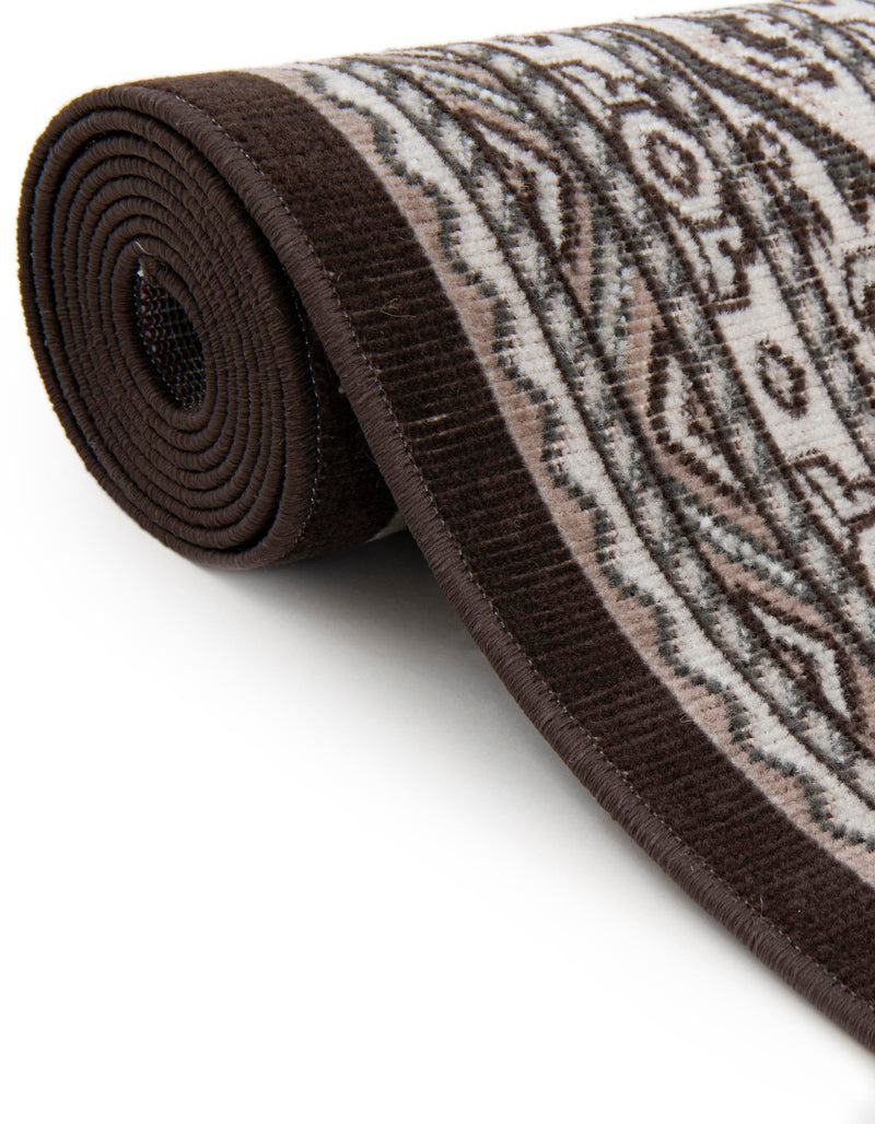 Soho Elegance Collection Area Rug - Mercer (Brown) Round Brown lifestyle 39