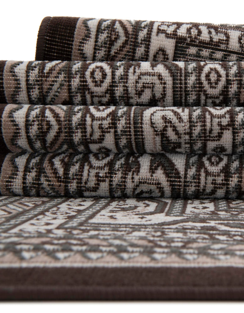 Soho Elegance Collection Area Rug - Mercer (Brown) Round Brown lifestyle 43