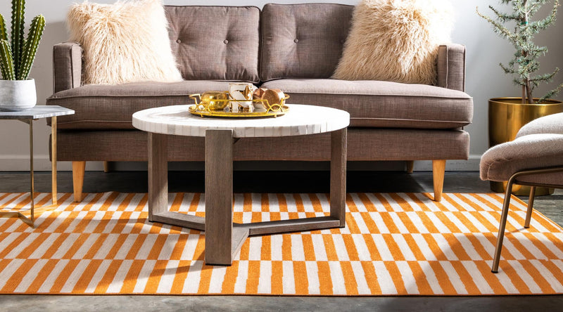 Soho Elegance Collection Area Rug - Hudson (Orange) Rectangle Orange lifestyle 3