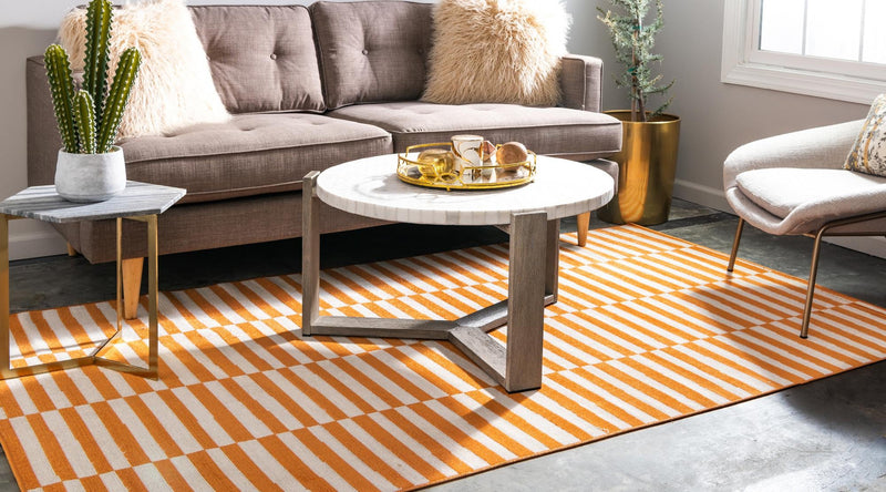 Soho Elegance Collection Area Rug - Hudson (Orange) Rectangle Orange lifestyle 4