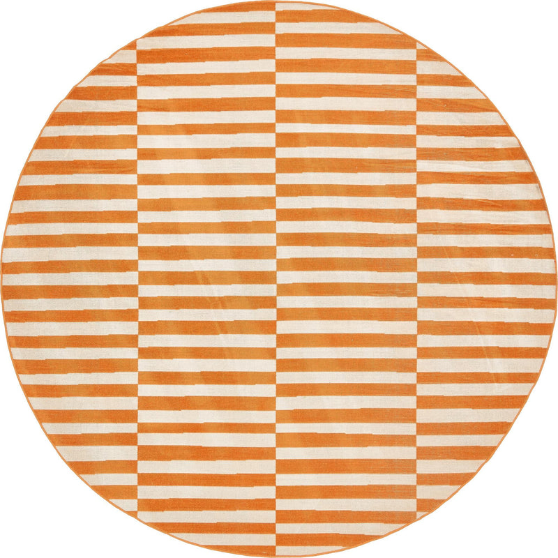 Soho Elegance Collection Area Rug - Hudson (Orange) Round Orange lifestyle 12