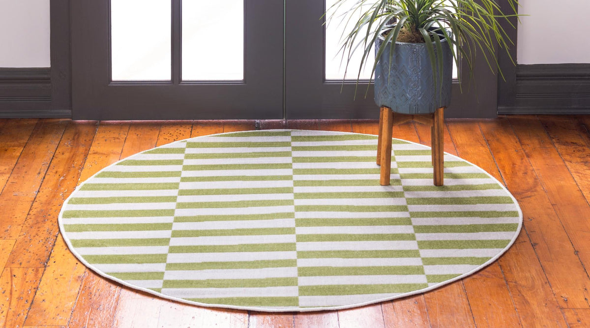 Soho Elegance Collection Area Rug - Hudson (Green) Round Green lifestyle 32