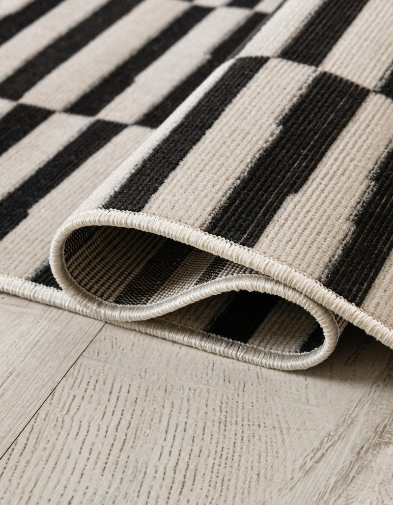 Soho Elegance Collection Area Rug - Hudson (Black) Rectangle Black lifestyle 4