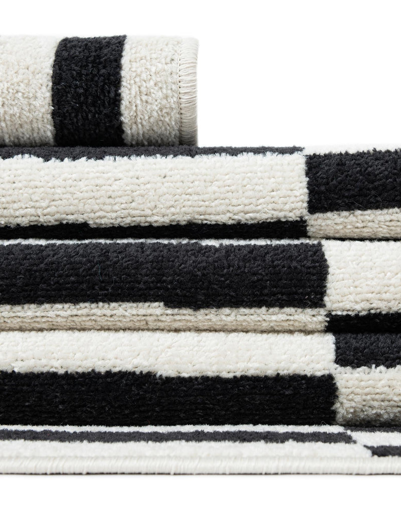 Soho Elegance Collection Area Rug - Hudson (Black) Rectangle Black lifestyle 14