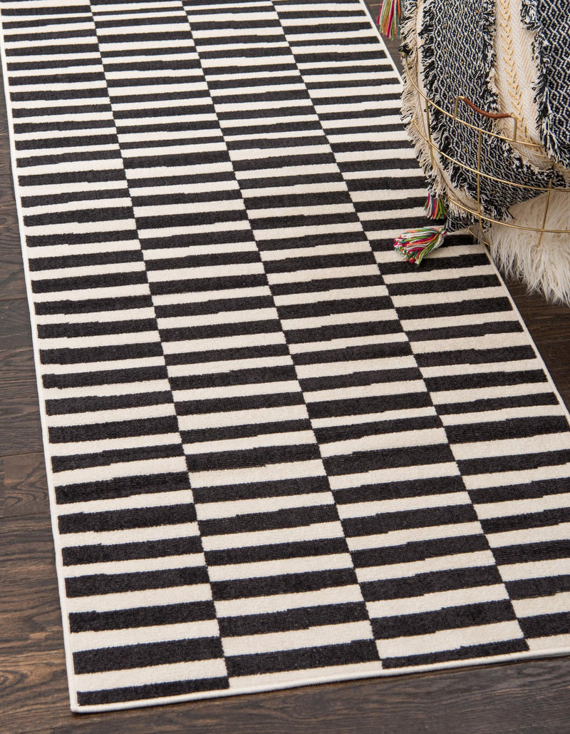 Soho Elegance Collection Area Rug - Hudson (Black) Runner Black lifestyle 21