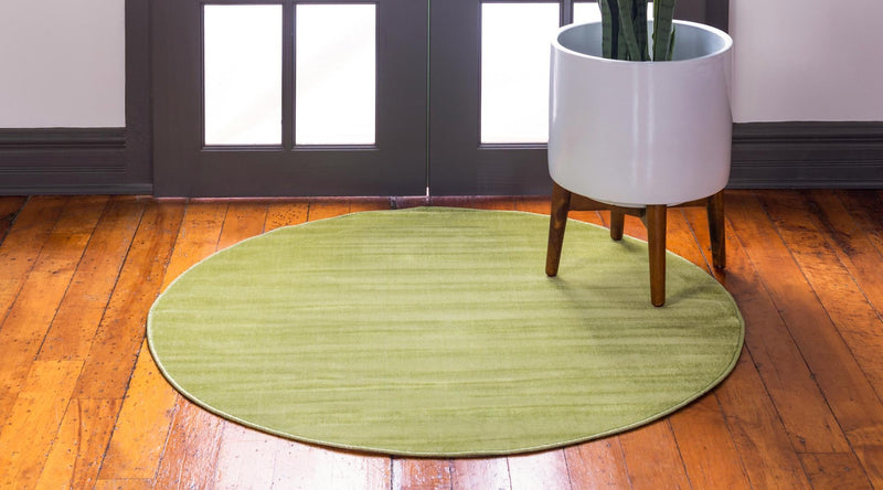 Soho Elegance Collection Area Rug - Chelsea (Green) Round Green lifestyle 18
