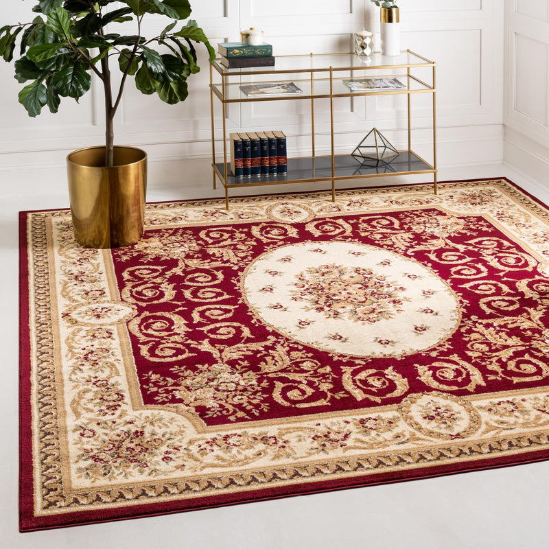 Versailles Elegance Collection Area Rug - Bellevue Square Red lifestyle 53