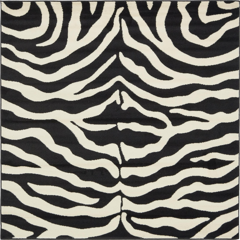 Savannah Sojourn Collection Area Rug - Kilimanjaro Square Black lifestyle 32