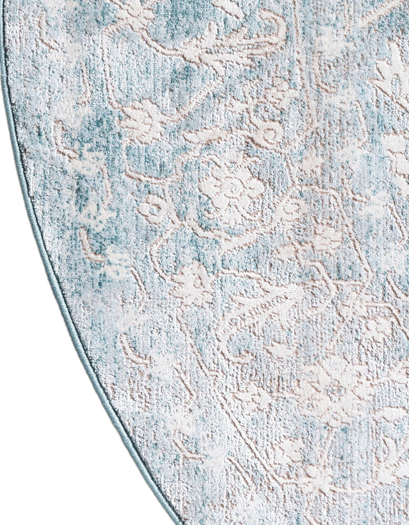 Rustic Charm Revival Collection Area Rug - Farmstead Round Light Blue lifestyle 99