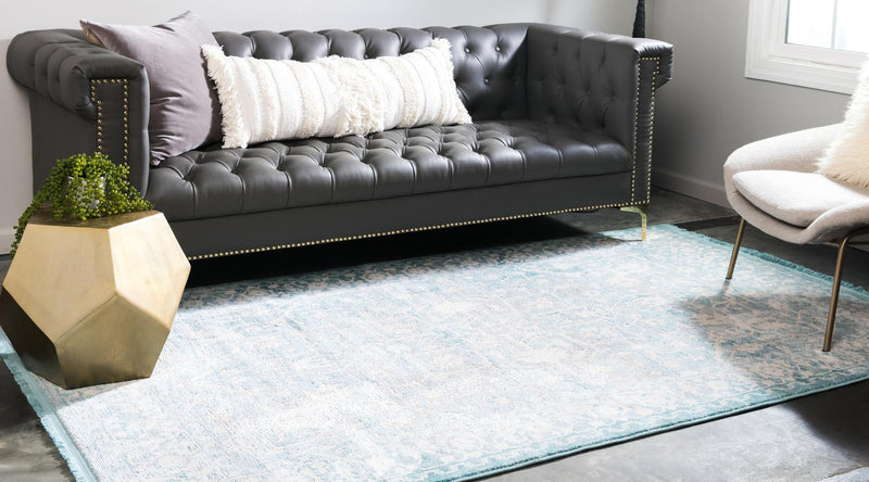 Rustic Charm Revival Collection Area Rug - Farmstead Rectangle Light Blue lifestyle 6
