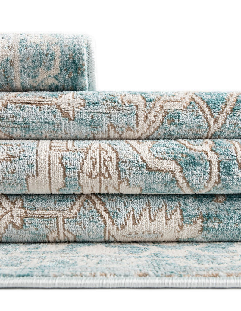 Rustic Charm Revival Collection Area Rug - Farmstead Rectangle Light Blue lifestyle 47